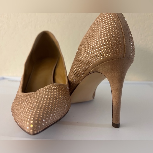 Rose Gold Nude Strass Pumps - New w/out Box Size 8.5 wide - Picture 3 of 4